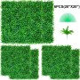 Artificial Boxwood Panel UV 6pcs Boxwood Hedge Wall Panels, Artificial Grass Backdrop Wall 20" X 20" 4 cm Green Grass Wall,