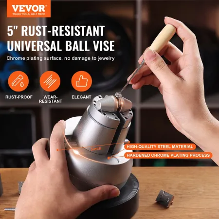 Ball Vise, 5" Engraving Setting Tool, 360° Rotation Engraving Block Vise, 35 PCS Attachment Jewelry Engraving Block Tools Standa