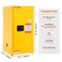 Flammable Safety Cabinet, 60 L, Cold-Rolled Steel Flammable Liquid Storage Cabinet, 46 x 46 x 90 cm Explosion Proof with 2 Adjus
