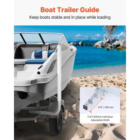 Boat Trailer Guide, 1016mm Adjustable Design Trailer Guide Poles, 2PCS High-Hardness Steel Trailer Guide-Ons, Trailer Guides wit