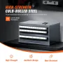 Drill Bit Dispenser Cabinet, Three-Drawer Drill Bit Organizer Cabinet for 1.59 mm to 12.7 mm, Steel Drill Dispenser Organizer Ca