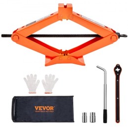 Scissor Jack, 2.5 Ton/5512 lbs Scissor Car Jack, 3.7"-17.1" Lifting Range Scissor Lift Jack with Ratcheting Handle and