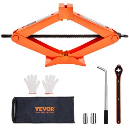 Scissor Jack, 2.5 Ton/5512 lbs Scissor Car Jack, 3.7"-17.1" Lifting Range Scissor Lift Jack with Ratcheting Handle and