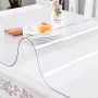 Plastic Table Cover 36 x 60 Inch, 1.5 mm Thick Clear Table Protector, Rectangle Clear Desk Mat, Waterproof & Easy Cleaning for O