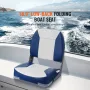 Boat Seat, 18.9" Low Back Boat Seat, Folding Boat Chair with Thickened Sponge Padding and Hinge, Fold-Down Boat Captain Chair