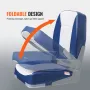 Boat Seat, 18.9" Low Back Boat Seat, Folding Boat Chair with Thickened Sponge Padding and Hinge, Fold-Down Boat Captain Chair