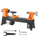 Benchtop Wood Lathe, 10 in x 18 in, 0.5 HP 370W Power Wood Turning Lathe Machine, 5 Variable Speeds 680/1100/1600/2200/3200 RPM