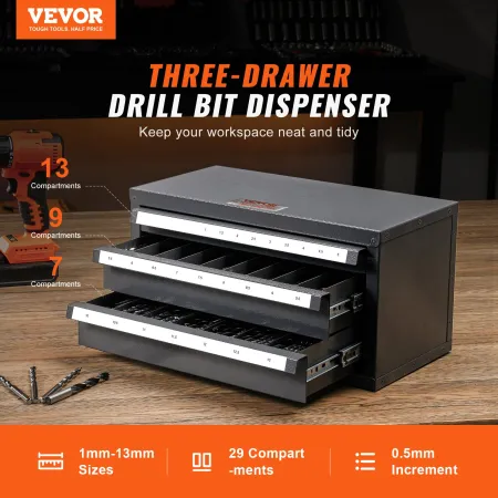 Bor bit dispenserskab, tre-skuffe bore bit arrangør kabinet til