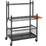 Garden Tool Organizer, 16 Slots with Hooks, Yard Tool Tower Rack with Wheels for Garage Organization and Storage, Hold Long-Hand