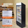 Commercial Merchandiser Refrigerator, 12.2 Cu.Ft / 345L Beverage Refrigerator Cooler Merchandiser, Glass Door Display Refrigerat