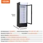 Commercial Merchandiser Refrigerator, 12.2 Cu.Ft / 345L Beverage Refrigerator Cooler Merchandiser, Glass Door Display Refrigerat