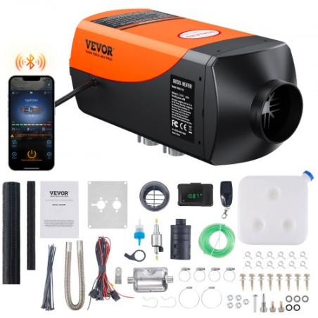 Diesel Air Heater 12V 2KW Bluetooth App LCD Display for Car Bus RV Indoors
