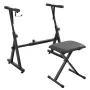 Piano Keyboard Stand and Bench Set, Z Style, Heavy-Duty Digital Piano Music Stand and Seat, 250 lbs Capacity with Adjustable Pia