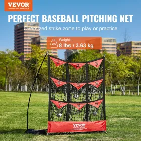 9 Hole Baseball Net, 49"x42" Softball Baseball Training Equipment for Hitting Pitching Practice, Portable Quick Assembly