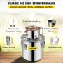 Moonshine Still Distiller 3Gal 12L Rustfrit stål Vanddestiller