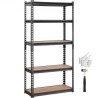 Opbevaringshylderenhed, 5-lags justerbar, 2000 lbs kapacitet, tunge garagehylder Metal Organizer Utility Rack, Black, 30 "