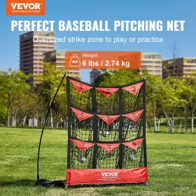 9 Hole Baseball Net, 36 "X30" Softball Baseball Training Equipment til at ramme pitching -praksis, bærbar hurtig samling