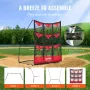 9 Hole Baseball Net, 36"x30" Softball Baseball Training Equipment for Hitting Pitching Practice, Portable Quick Assembly Trainer