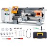 Metal Lathe Machine, 7'' x 13.78'', Precision Benchtop Power Metal Lathe, 0-2200 RPM Continuously Variable Speed, 500W Brush
