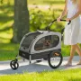 Dog Bike Trailer, Supports up to 88 lbs, 2-in-1 Pet Stroller Cart Bicycle Carrier, Easy Folding Cart Frame with Quick Release Wh