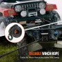 Synthetic Winch Rope, 9.5 mm x 25.91 m 12,020 kg Synthetic Winch Line Cable Rope with Protective Sleeve + Forged Winch Hook + Pu