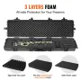 Rifle Case, Rifle Hard Case with 3 Layers Fully-protective Foams, 50 inch lockable Hard Gun Case with Wheels, IP67 Waterproof & 