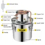 Still Distiller 5Gal 21L Stainless Steel Water Distiller Copper Tube Home Brewing Kit Build-in Thermometer for DIY Whisky Wine B