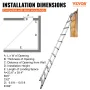 Attic Ladder Telescoping, 350 pund kapacitet, 39,37 "x 23,6"