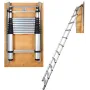 Attic Ladder Telescoping, 158.8 kg Capacity, 100 cm x 60 cm, Multi-Purpose Aluminium Extension, Lightweight and Portable, Fits 3
