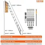 Attic Ladder Telescoping, 350 pund kapacitet, 39,37 "x 23,6"