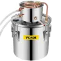Still Distiller 5Gal 21L Stainless Steel Water Distiller Copper Tube Home Brewing Kit Build-in Thermometer for DIY Whisky Wine B