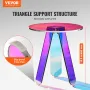 Round Iridescent Side Table, Acrylic End Table, Clear Rainbow Acrylic Coffee Table for Drink, Food, Snack used in Living Room, B