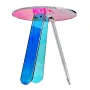 Round Iridescent Side Table, Acrylic End Table, Clear Rainbow Acrylic Coffee Table for Drink, Food, Snack used in Living Room, B