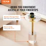 Clear Acrylic End Table, Acrylic Side Table with a Solid Base, 11.9 x 11.9 inch Round Tabletop, 21.4 inch High, for Coffee, Drin
