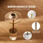 Clear Acrylic End Table, Acrylic Side Table with a Solid Base, 11.9 x 11.9 inch Round Tabletop, 21.4 inch High, for Coffee, Drin
