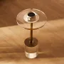 Clear Acrylic End Table, Acrylic Side Table with a Solid Base, 11.9 x 11.9 inch Round Tabletop, 21.4 inch High, for Coffee, Drin