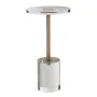 Clear Acrylic End Table, Acrylic Side Table with a Solid Base, 11.9 x 11.9 inch Round Tabletop, 21.4 inch High, for Coffee, Drin
