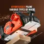 Cordless Electric Hand Planer, 3-1/4" Width, 16500 RPM Handheld Wood Planer with 5/64" Adjustable Planing Depth HSS Blades Dual 