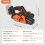 Cordless Electric Hand Planer, 3-1/4" Width, 16500 RPM Handheld Wood Planer with 5/64" Adjustable Planing Depth HSS Blades Dual 
