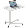 Mobile Standing Desk, 28,5 "-44,2" Gas-forår Højde Justerbar sidde-stand-skrivebord, 360 ° Drejelige hjul (2 Låsbar) Bærbar