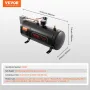12V Air Compressor with Tank 0.8 Gallon/3 L, Train Horn Air Compressor, 120 psi Working Pressure Onboard Air Compressor System f