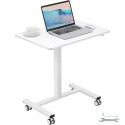 Mobile Standing Desk, 28"-44" Gas-Spring Height Adjustable Sit-Stand Desk, 4 360Â° Swivel Wheels (2 Lockable) Portable Rolling