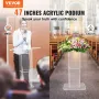 Akrylpodium, 47 "høj, klar akrylpodiumstativ med bred