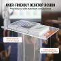 Acrylic Podium, 119 cm Tall, Clear Acrylic Podium Stand with Wide Reading Surface & Storage Shelf, Floor-standing Clear Pulpits 