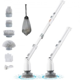 Electric Spin Scrubber, Cordless Cleaning Brush with 2 Adjustable Speeds and Extendable Long Handle, 1.5H Runtime Power Shower