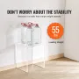 Acrylic End Table, C-Shaped Lucite Side Table, Clear Acrylic Side Table for Drink, Food, Snack used in Living Room, Bedroom, and