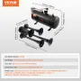 Train Horns Kit 4 Trompet Air Horn Kit 120 psi Luftkompressor