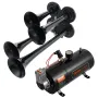 Train Horns Kit 4 Trumpet Air Horn Kit 120 psi Air Compressor 3.03 L Tank