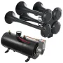 Train Horns Kit 4 Trumpet Air Horn Kit 120 psi Air Compressor 3.03 L Tank