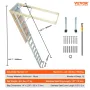 Attic Ladder Foldable, 158.8 kg Capacity, 57.15 cm x 160 cm, Multi-Purpose Aluminium Extension, Lightweight and Portable, Fits 2